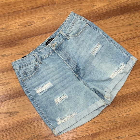 Elite Jeans Pants - Elite Jeans High Rise Distresses Denim Mom Shorts SIze 11/30